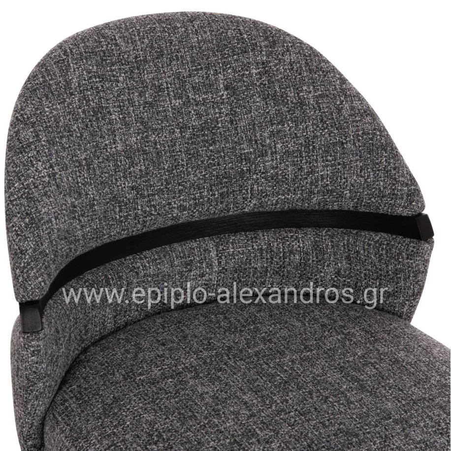 DINING CHAIR DEKKER HM18249.02 PLYWOOD IN BLACK--FABRIC IN GREY 50x60x80Hcm.