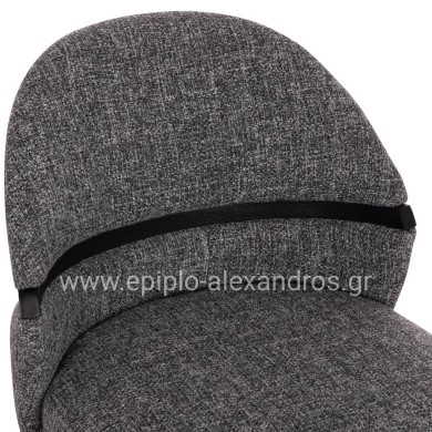 ΚΑΡΕΚΛΑ ΤΡΑΠΕΖΑΡΙΑΣ DEKKER HM18249.02 PLYWOOD ΜΑΥΡΟ--ΥΦΑΣΜΑ ΓΚΡΙ 50x60x80Υεκ.