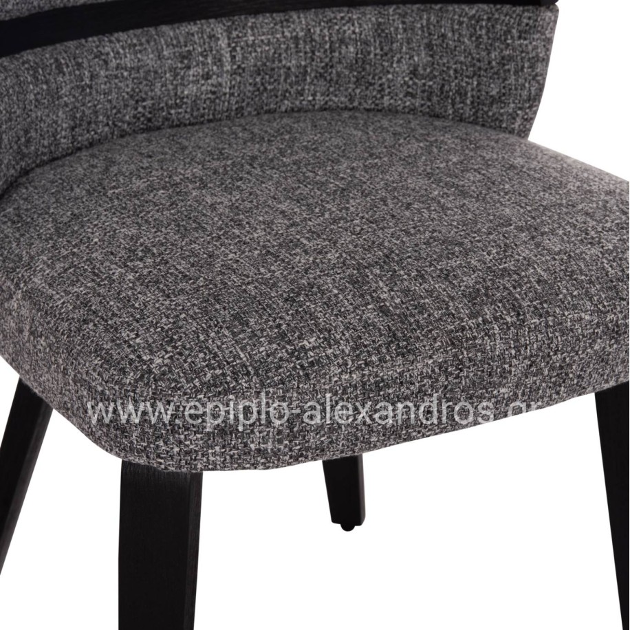 DINING CHAIR DEKKER HM18249.02 PLYWOOD IN BLACK--FABRIC IN GREY 50x60x80Hcm.