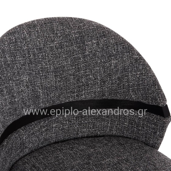 BAR STOOL SWIVEL DEKKER HM18250.03 PLYWOOD IN BLACK--FABRIC IN GREY 48x54x96Hcm.