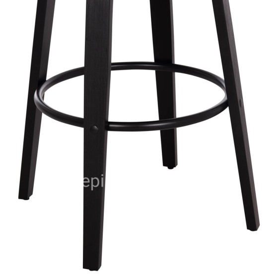 BAR STOOL SWIVEL BECKER HM18251.02 PLYWOOD IN BLACK--FABRIC IN ECRU 50x52x100Hcm.