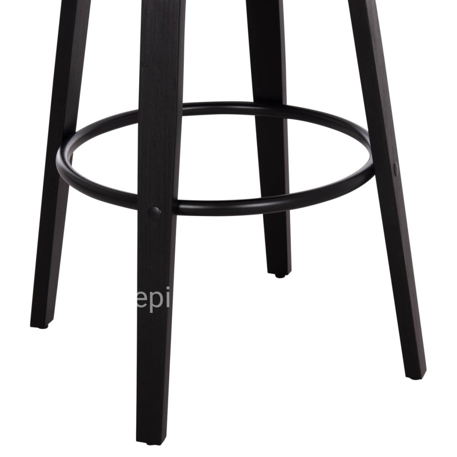BAR STOOL SWIVEL BECKER HM18251.02 PLYWOOD IN BLACK--FABRIC IN ECRU 50x52x100Hcm.