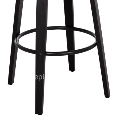 BAR STOOL SWIVEL BECKER HM18251.02 PLYWOOD IN BLACK--FABRIC IN ECRU 50x52x100Hcm.