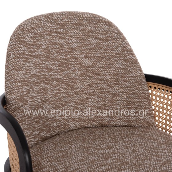 ΣΚΑΜΠΟ ΜΠΑΡ ΠΕΡΙΣΤΡΕΦΟΜΕΝΟ BECKER HM18251.03 PLYWOOD ΜΑΥΡΟ--ΚΑΦΕ ΥΦΑΣΜΑ 50x52x100Υ