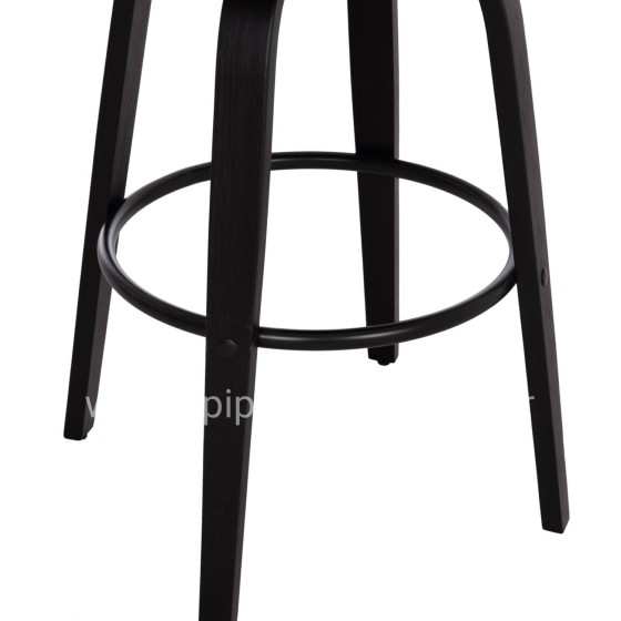 BAR STOOL SWIVEL BECKER HM18251.03 PLYWOOD IN BLACK--FABRIC IN BROWN 50x52x100Hcm.