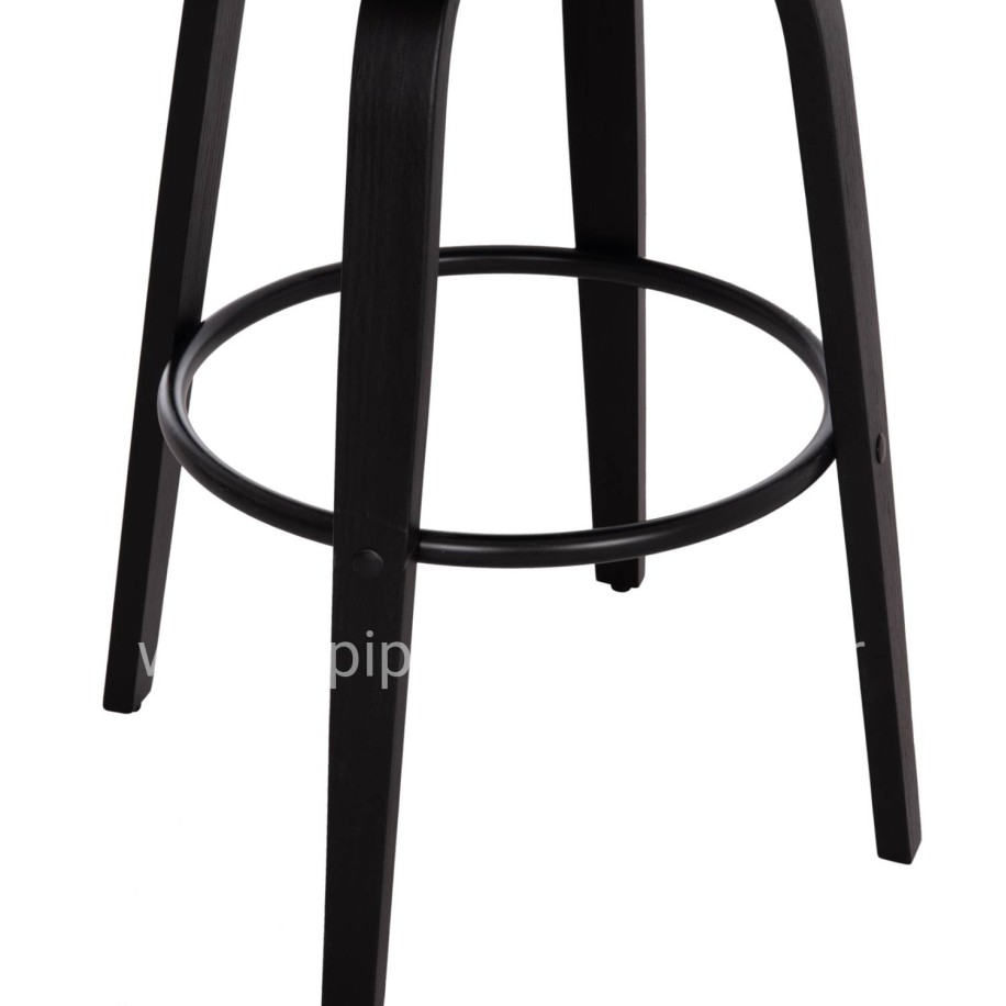 BAR STOOL SWIVEL BECKER HM18251.03 PLYWOOD IN BLACK--FABRIC IN BROWN 50x52x100Hcm.
