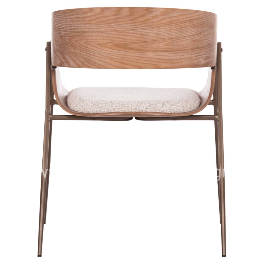 DINING ARMCHAIR KRILL HM18254.01 PLYWOOD IN WHITEWASH--META LEGS IN COPPER COLOR 55.5x55x72Hcm.