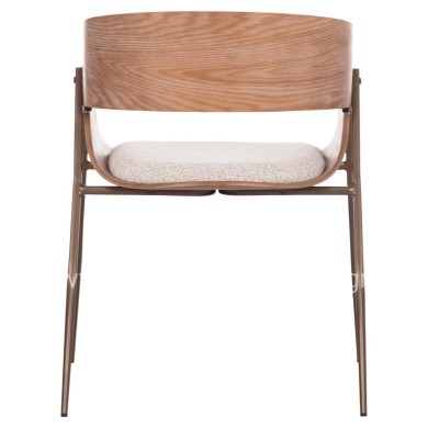 DINING ARMCHAIR KRILL HM18254.01 PLYWOOD IN WHITEWASH--META LEGS IN COPPER COLOR 55.5x55x72Hcm.