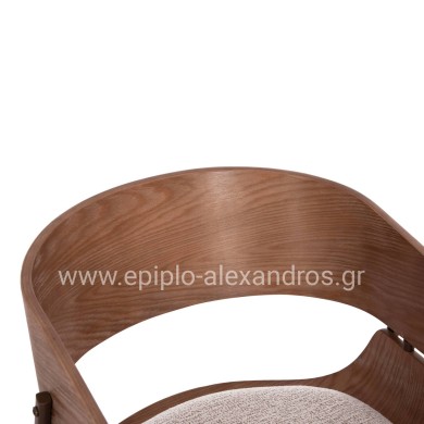 ΠΟΛΥΘΡΟΝΑ KRILL HM18254.01 PLYWOOD ΣΕ WHITEWASH--ΜΕΤΑΛΛΟ ΣΕ ΧΑΛΚΙΝΟ 55,5x55x72Υεκ.