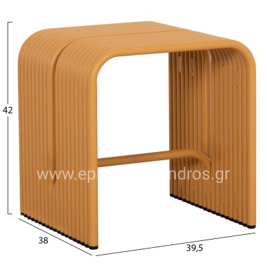 STOOL SERIES INTREPID HM6325.06 ALUMINUM IN MUSTARD YELLOW COLOR 40x38x42.5Hcm.