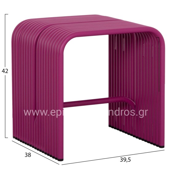 STOOL SERIES INTREPID HM6325.05 ALUMINUM IN PURPLE COLOR 40x38x42.5Hcm.