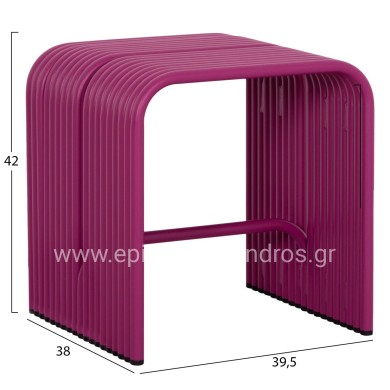 STOOL SERIES INTREPID HM6325.05 ALUMINUM IN PURPLE COLOR 40x38x42.5Hcm.