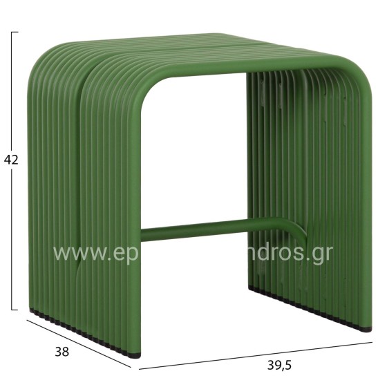 STOOL SERIES INTREPID HM6325.07 ALUMINUM IN GREEN COLOR 40x38x42.5Hcm.