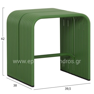 STOOL SERIES INTREPID HM6325.07 ALUMINUM IN GREEN COLOR 40x38x42.5Hcm.