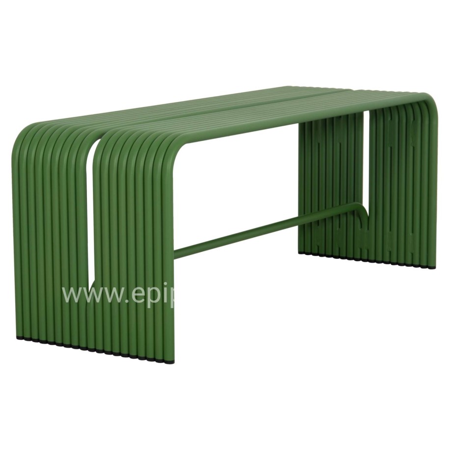 BENCH 2-SEATER SERIES INTREPID HM6327.07 ALUMINUM IN GREEN COLOR 109,5x37x42Hcm.