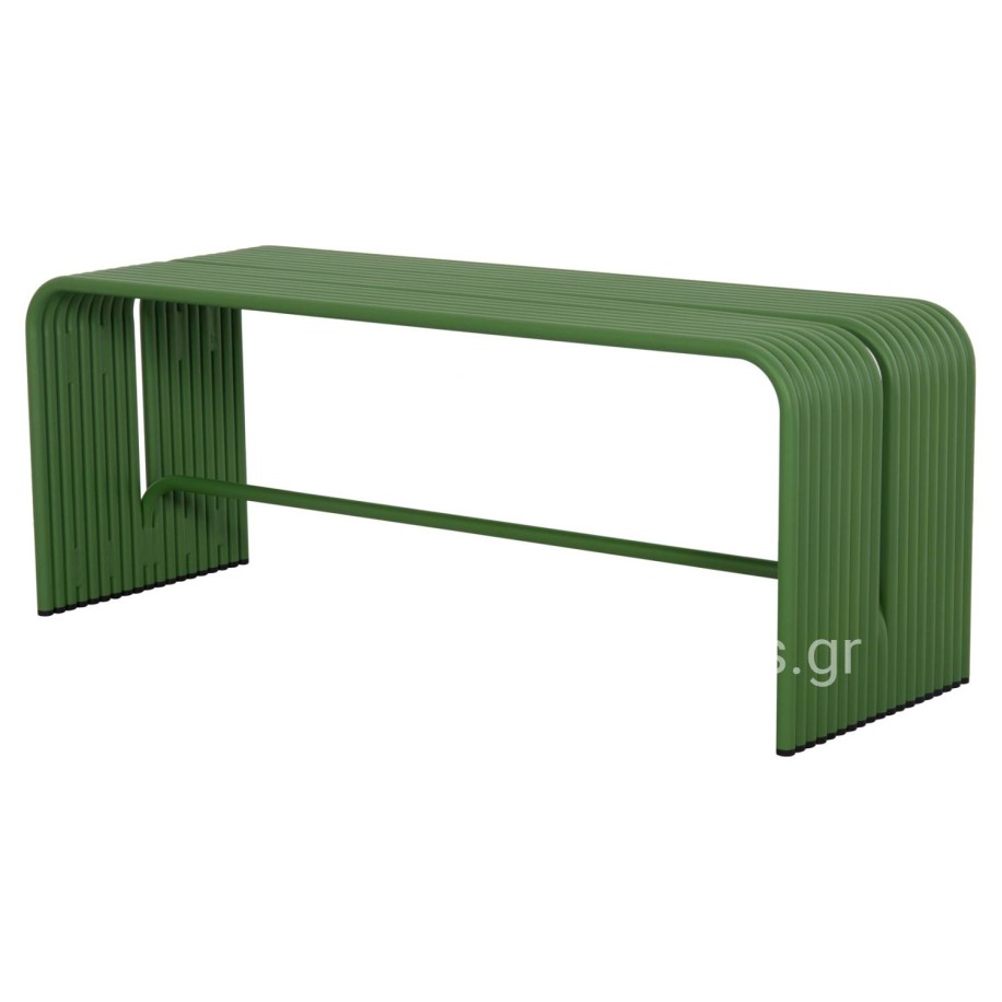 BENCH 2-SEATER SERIES INTREPID HM6327.07 ALUMINUM IN GREEN COLOR 109,5x37x42Hcm.