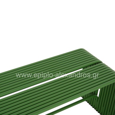 BENCH 2-SEATER SERIES INTREPID HM6327.07 ALUMINUM IN GREEN COLOR 109,5x37x42Hcm.