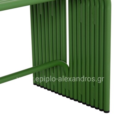 BENCH 2-SEATER SERIES INTREPID HM6327.07 ALUMINUM IN GREEN COLOR 109,5x37x42Hcm.