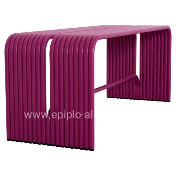BENCH 2-SEATER SERIES INTREPID HM6327.05 ALUMINUM IN PURPLE COLOR 109,5x37x42Hcm.