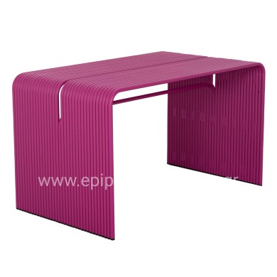 DINING TABLE SERIES INTREPID HM6330.05 ALUMINUM IN PURPLE 120x70x70.5Hcm.