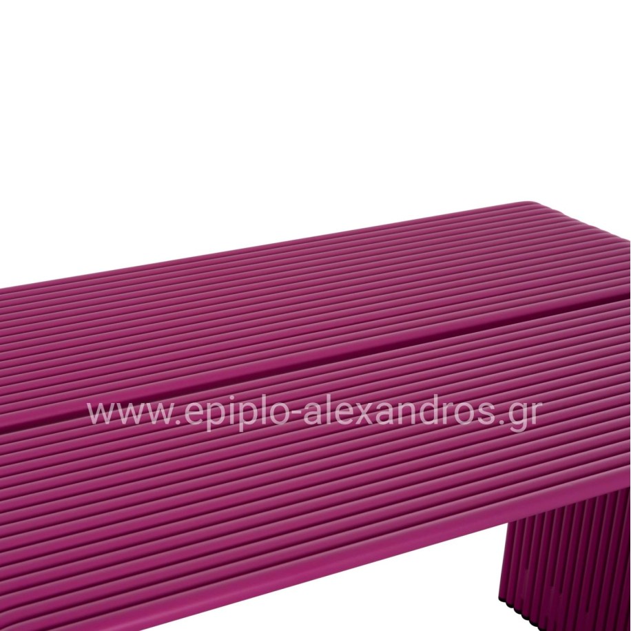 DINING TABLE SERIES INTREPID HM6330.05 ALUMINUM IN PURPLE 120x70x70.5Hcm.