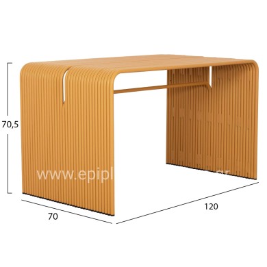 DINING TABLE SERIES INTREPID HM6330.07 ALUMINUM IN MUSTARD YELLOW 120x70x70.5Hcm.