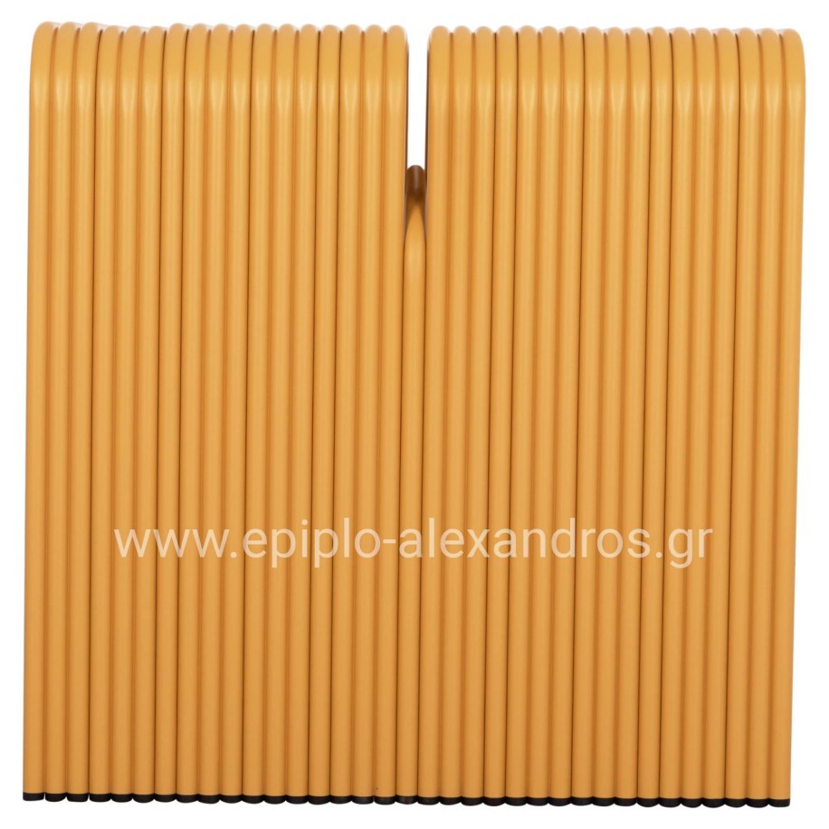 DINING TABLE SERIES INTREPID HM6330.07 ALUMINUM IN MUSTARD YELLOW 120x70x70.5Hcm.