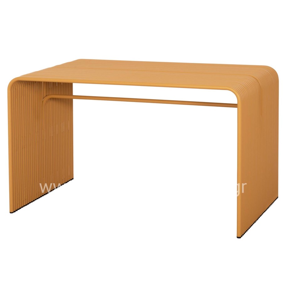 DINING TABLE SERIES INTREPID HM6330.07 ALUMINUM IN MUSTARD YELLOW 120x70x70.5Hcm.