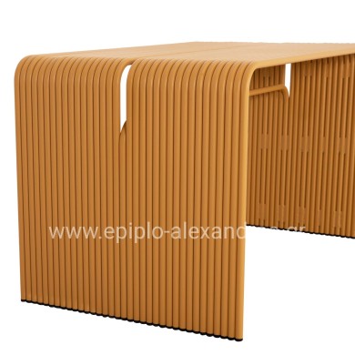 DINING TABLE SERIES INTREPID HM6330.07 ALUMINUM IN MUSTARD YELLOW 120x70x70.5Hcm.