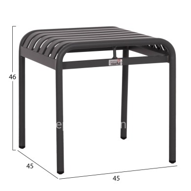 ALUMINUM STOOL RACHEL HM6340.01 GREY COLOR 45x45x46Hcm.