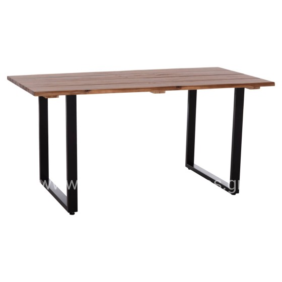 OUTDOOR DINING TABLE FRIGGO HM6375.02 ACACIA WOOD 2.6cm thick--METAL LEGS 160x80x76Hcm