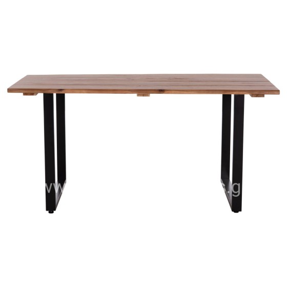 OUTDOOR DINING TABLE FRIGGO HM6375.02 ACACIA WOOD 2.6cm thick--METAL LEGS 160x80x76Hcm