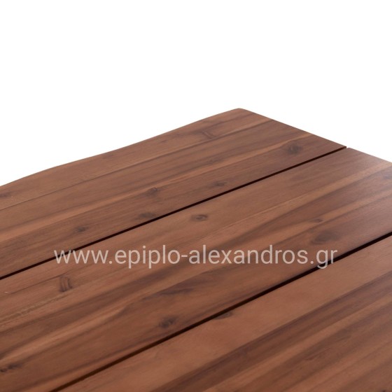 OUTDOOR DINING TABLE FRIGGO HM6375.02 ACACIA WOOD 2.6cm thick--METAL LEGS 160x80x76Hcm
