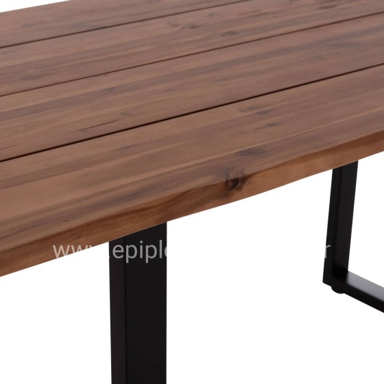 OUTDOOR DINING TABLE FRIGGO HM6375.02 ACACIA WOOD 2.6cm thick--METAL LEGS 160x80x76Hcm