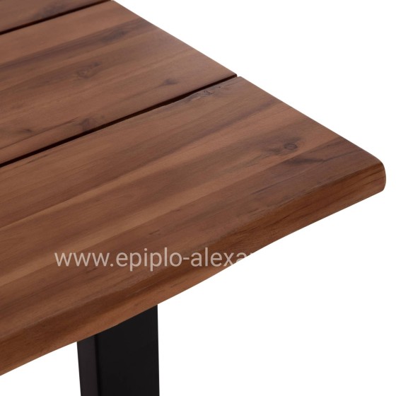OUTDOOR DINING TABLE FRIGGO HM6375.02 ACACIA WOOD 2.6cm thick--METAL LEGS 160x80x76Hcm