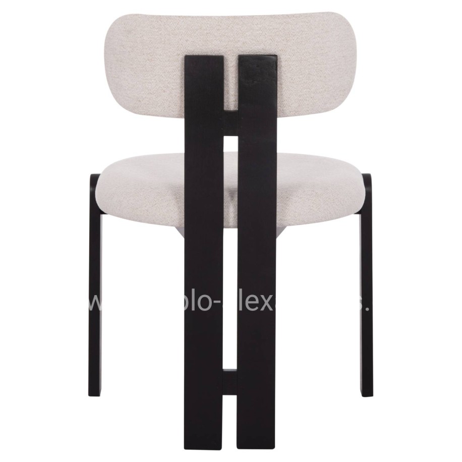 ΚΑΡΕΚΛΑ ΤΡΑΠΕΖΑΡΙΑΣ KARVO HM18252.02 ΕΚΡΟΥ ΥΦΑΣΜΑ--ΞΥΛΟ ΣΕ ΜΑΥΡΟ 57x50x78,5Υεκ.