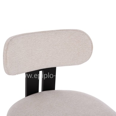 DINING CHAIR KARVO HM18252.02 FABRIC IN CREAM WHITE--WOOD IN BLACK 57x50x78.5Hcm.