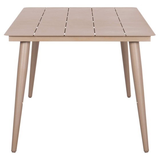 ALUMINUM DINING TABLE RECTANGULAR HIGER HM6291.04 CAPPUCCINO 160x90x78Hcm.