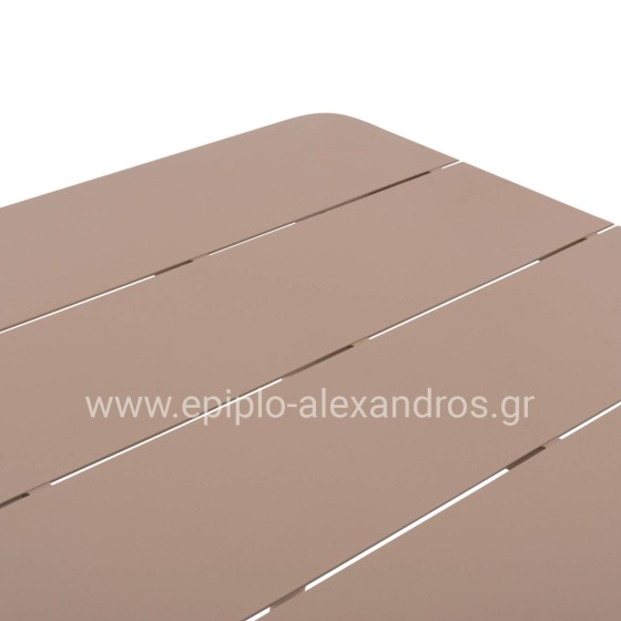 ALUMINUM DINING TABLE RECTANGULAR HIGER HM6291.04 CAPPUCCINO 160x90x78Hcm.