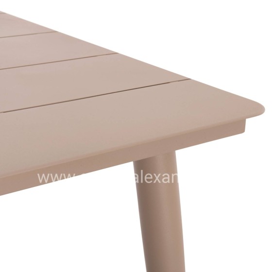 ALUMINUM DINING TABLE RECTANGULAR HIGER HM6291.04 CAPPUCCINO 160x90x78Hcm.