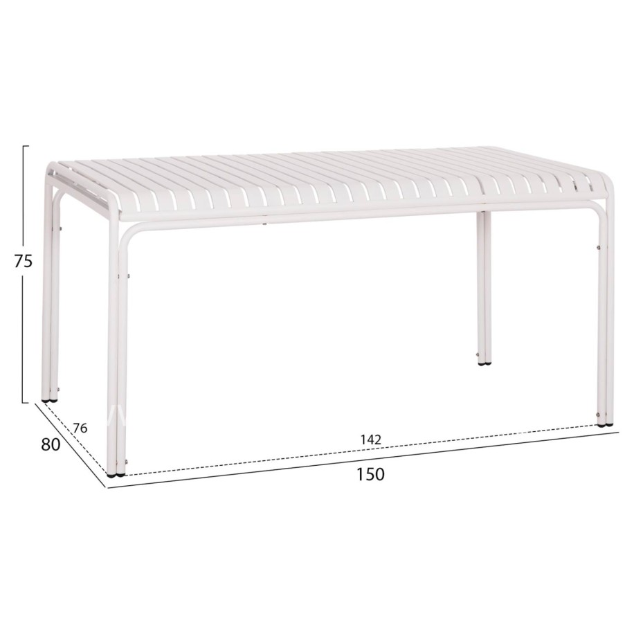 ΤΡΑΠΕΖΙ ΑΛΟΥΜΙΝΙΟΥ RACHEL HM6339.02 ΛΕΥΚΟ 150x80x75Υεκ.