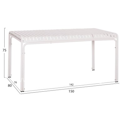 ΤΡΑΠΕΖΙ ΑΛΟΥΜΙΝΙΟΥ RACHEL HM6339.02 ΛΕΥΚΟ 150x80x75Υεκ.