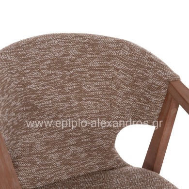 ΠΟΛΥΘΡΟΝΑ YEGER HM9995.03 ΞΥΛΟ ΟΞΙΑΣ ΣΕ WHITEWASH-ΚΑΦΕ ΥΦΑΣΜΑ 59x58x78Υεκ.