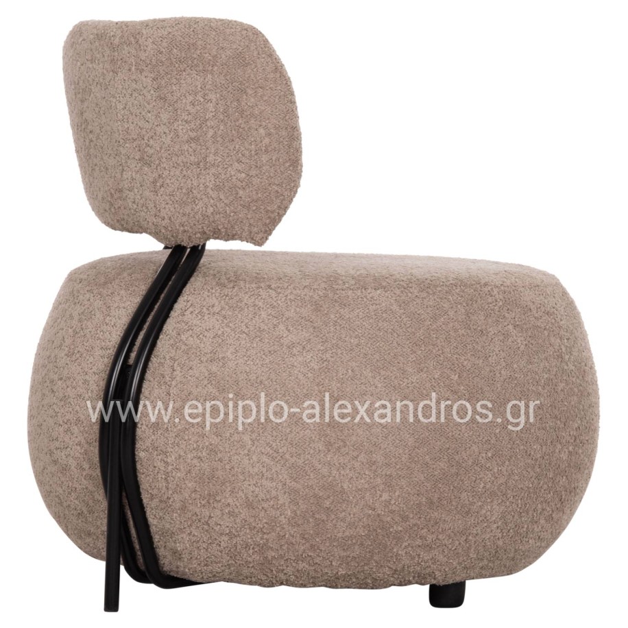 ΠΟΛΥΘΡΟΝΑ ΣΤΡΟΓΓΥΛΗ KARSEN HM9598.08 ΣΚΟΥΡΟ ΜΠΕΖ ΜΠΟΥΚΛΕ ΥΦΑΣΜΑ 79x82x74Υεκ.