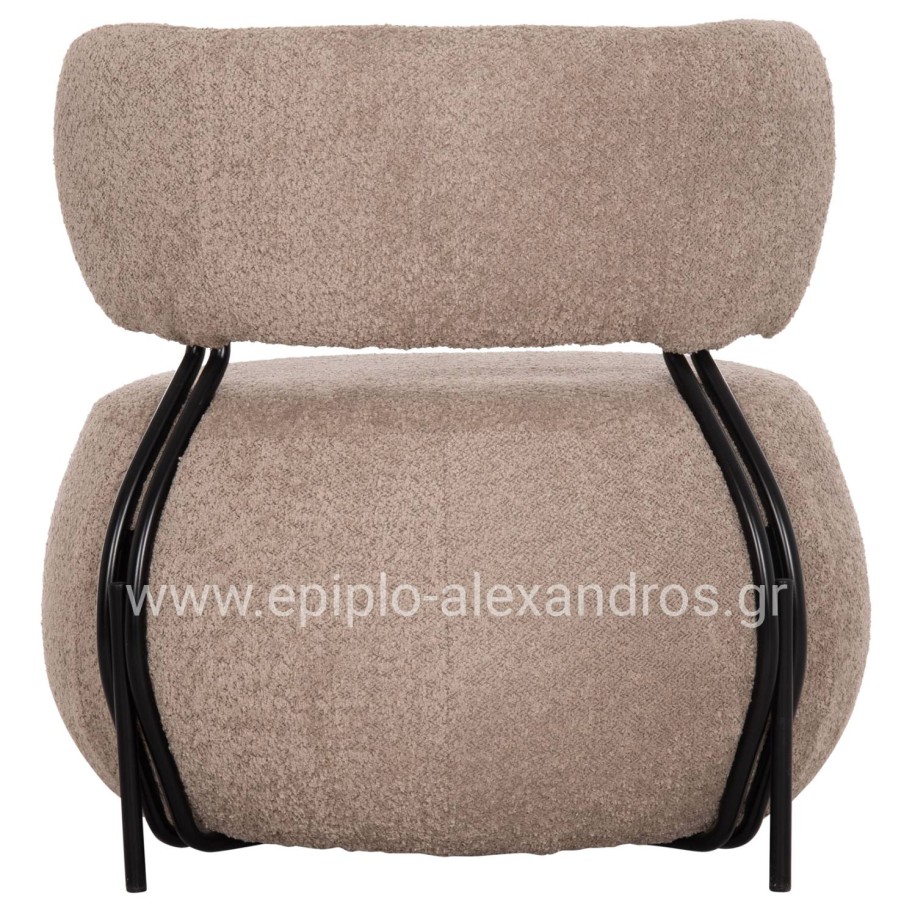 ΠΟΛΥΘΡΟΝΑ ΣΤΡΟΓΓΥΛΗ KARSEN HM9598.08 ΣΚΟΥΡΟ ΜΠΕΖ ΜΠΟΥΚΛΕ ΥΦΑΣΜΑ 79x82x74Υεκ.