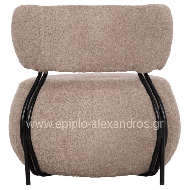 ΠΟΛΥΘΡΟΝΑ ΣΤΡΟΓΓΥΛΗ KARSEN HM9598.08 ΣΚΟΥΡΟ ΜΠΕΖ ΜΠΟΥΚΛΕ ΥΦΑΣΜΑ 79x82x74Υεκ.