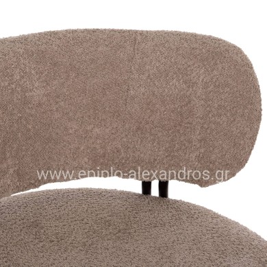 ΠΟΛΥΘΡΟΝΑ ΣΤΡΟΓΓΥΛΗ KARSEN HM9598.08 ΣΚΟΥΡΟ ΜΠΕΖ ΜΠΟΥΚΛΕ ΥΦΑΣΜΑ 79x82x74Υεκ.