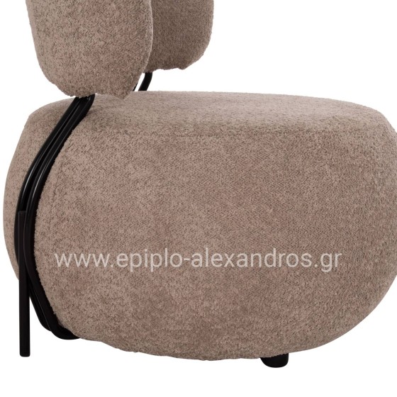 ΠΟΛΥΘΡΟΝΑ ΣΤΡΟΓΓΥΛΗ KARSEN HM9598.08 ΣΚΟΥΡΟ ΜΠΕΖ ΜΠΟΥΚΛΕ ΥΦΑΣΜΑ 79x82x74Υεκ.