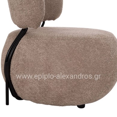 ΠΟΛΥΘΡΟΝΑ ΣΤΡΟΓΓΥΛΗ KARSEN HM9598.08 ΣΚΟΥΡΟ ΜΠΕΖ ΜΠΟΥΚΛΕ ΥΦΑΣΜΑ 79x82x74Υεκ.