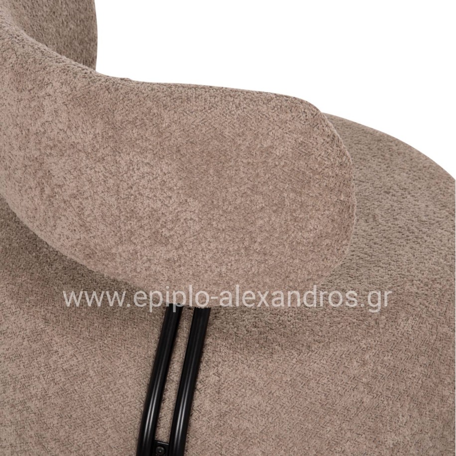 ΠΟΛΥΘΡΟΝΑ ΣΤΡΟΓΓΥΛΗ KARSEN HM9598.08 ΣΚΟΥΡΟ ΜΠΕΖ ΜΠΟΥΚΛΕ ΥΦΑΣΜΑ 79x82x74Υεκ.